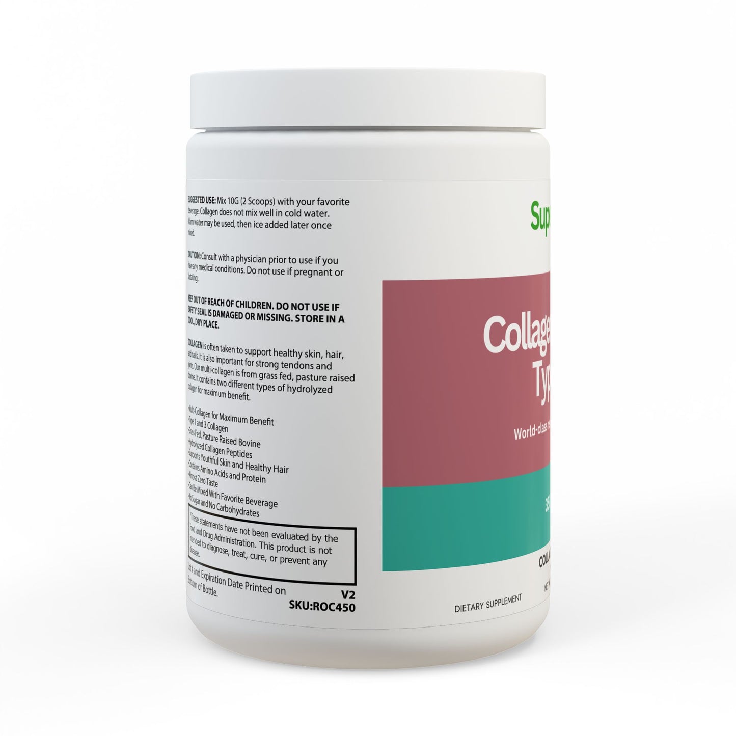 Collagen Peptides Type I & III Supplement (350g, 12.3oz)