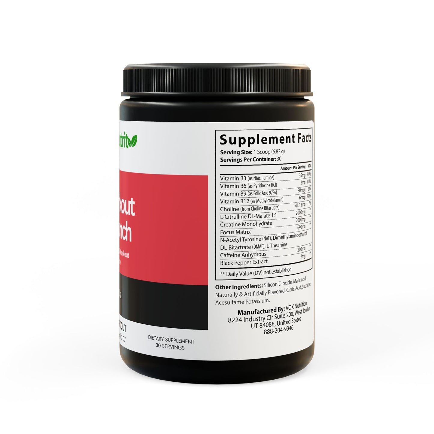 Pre-Workout Supplement, Fruit Punch (204g, 7.1oz)