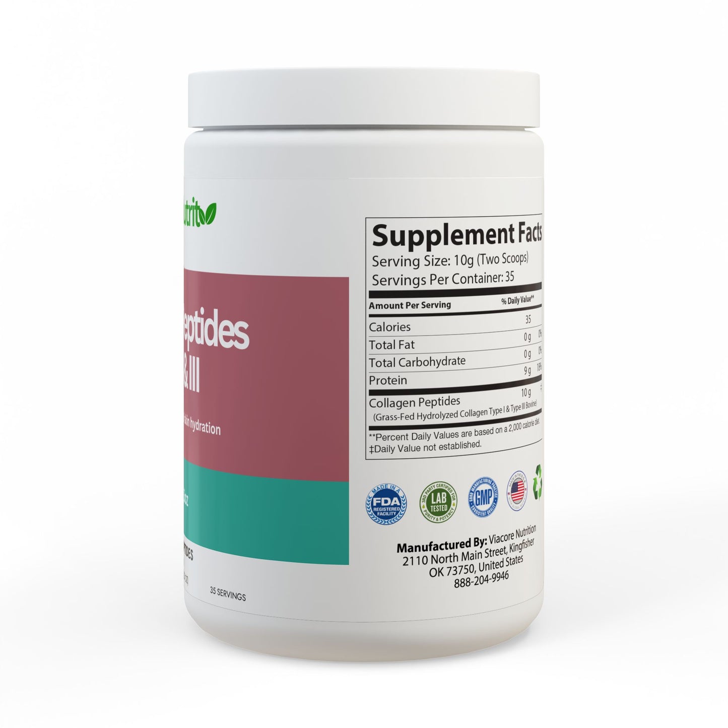 Collagen Peptides Type I & III Supplement (350g, 12.3oz)